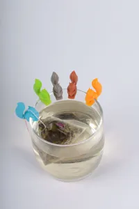 Bunte Silikon Eichhörnchen Teebeutelhalter Tassenmarkierer niedliches Zubehör Set.