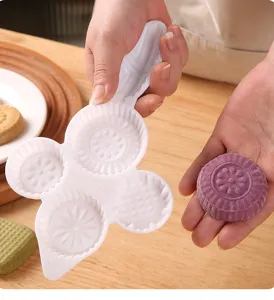 Hand-pressed plastic pastry mold for making mooncakes, mung bean cakes and traditional desserts.