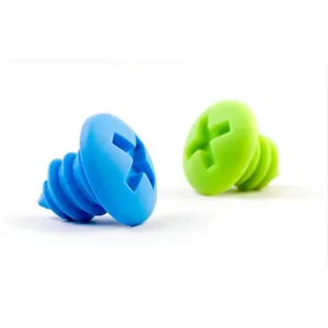 Creative Silicone Screw Wine Bottle Stopper Vacuum Seal Kitchen Bar Tool Blue Green