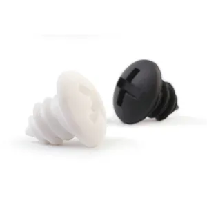 Creative silicone screw wine bottle stopper set, black and white plugs for wine sealing.