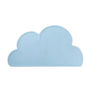 Silicone cloud placemat for kids, cute baby dining table mat, heat-resistant kitchen dish pad.