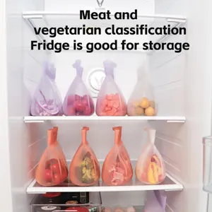 Sacchetti di conservazione in silicone riutilizzabili 1L organizer frigo verdura frutta carne