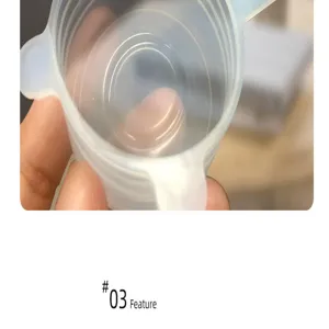 Silicone bottle sealing cap detail featuring flexible silicone material and threads.