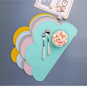 Silicone cloud placemat for kids cute cartoon baby dining table mat heat resistant pad