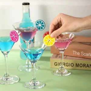 Marcatori Creativi per Bicchieri da Vino in Silicone con Limone Identificatori per Tazze da Bevanda Marcatori Decorativi per Feste