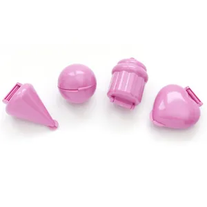 Plastic cake pop mold set 3D DIY lollipop and rice ball mold pink various shapes