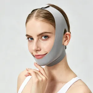V-line lifting face bandage for jaw and chin tightening, breathable elastic contouring tool detail.