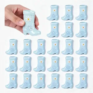 Cute blue flower boot miniature figurine desktop decoration cute home decor gift item