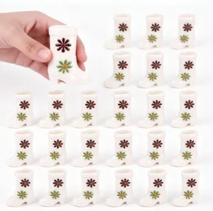 Miniature daisy boot figurines dollhouse miniature decor cute flower boots wholesale pack