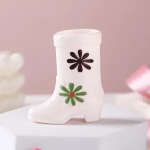 Creative cute flower boot shaped ceramic mug stylish high heel cup unique drinkware gift
