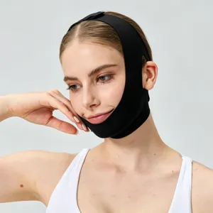 Breathable V-face shaping bandage for facial lifting and firming, comfortable daily contour tool.