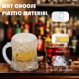 Transparent plastic beer mug mini party cup lightweight durable shatterproof drinkware