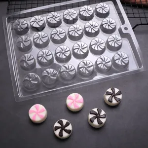 Stampo per Cioccolato in PET Trasparente Forme Cuore Tondo Quadrato Fiore DIY Vassoio per Caramelle Gelatina Cubetti di Ghiaccio Strumenti da Forno per Dolci Fatti a Mano Cucina