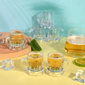 Transparent mini party 30ml 1OZ plastic beer mugs set for bar celebration and drinking games.