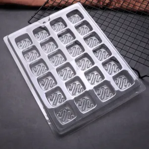 Stampo per cioccolato in plastica trasparente 24 griglie per cottura fai da te e gelatina.