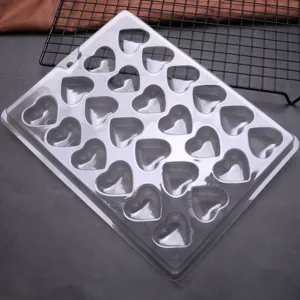 Stampo cioccolato cuore trasparente PET teglia cottura DIY caramella gelatina ghiaccio dettagli