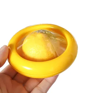 Silicone lemon saver pod with stretch film, reusable fresh keeping box for fridge kitchen storage.