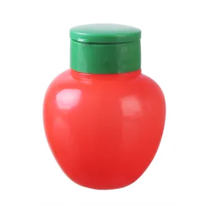 Mini tarro especias plástico forma tomate recipiente sal pimienta botella condimento portátil