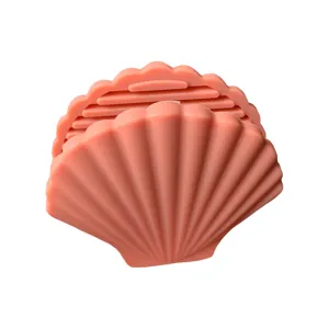 Pink silicone shell pot handle cover, heat-resistant kitchen clip for bowls and casseroles.