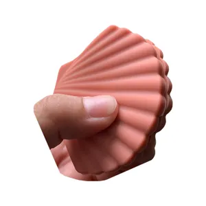 Pink silicone shell pot holder heat resistant kitchen anti scald clip for casserole and bowl