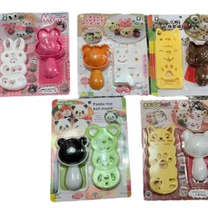 Cute cartoon rice ball mold set for kids bento maker safe food grade plastic material diy tools
