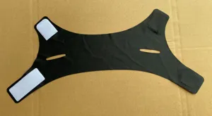 Black breathable V-line face slimming bandage strap lift tool detail view showing soft fabric.