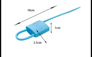 Blue silicone lock-shaped cable tie strap storage organizer set, durable and flexible.