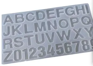 Alphabet and number silicone mold details, perfect for DIY cake decoration, resin and keychains.