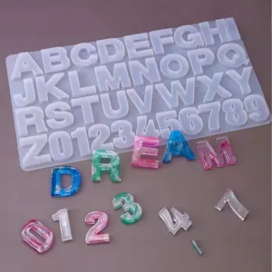 26 Letters Numbers Silicone Mold For Epoxy Resin Cake Chocolate Fondant Making DIY Keychain Craft Decorating Tool