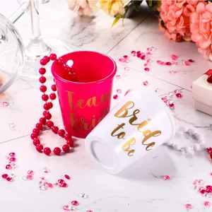 Bachelorette party bride to be plastic shot glass necklace set team bride party supplies