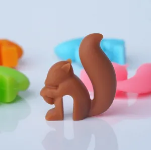 Silikon Eichhörnchen Teebeutelhalter, süßer Tassenmarkierer für Teeliebhaber und Party.