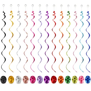 Kleurrijke PVC hangende spiraaldecoratie voor feestplafond decor spiraal serpentines set.