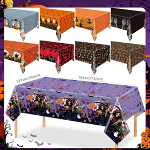 Halloween disposable tablecloth waterproof oilproof table cover pumpkin skeleton 137x183cm