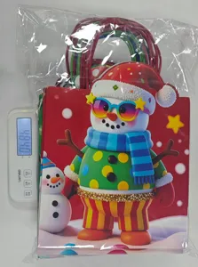Weihnachten Schneemann gedruckt Kraftpapier Geschenktüte für Party Bonbon Aufbewahrung.