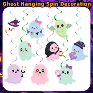 Halloween decoración espiral colgante lindo fantasma de dibujos animados fiesta techo