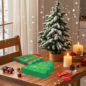 Kerstvormige papieren servetten voor feestelijke tafeldecoratie feest benodigdheden