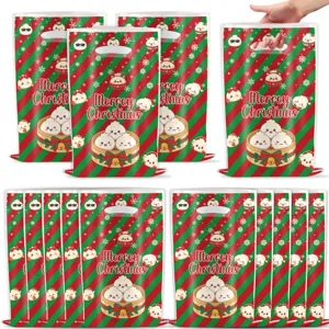 Sacchetti di plastica natalizi con simpatici disegni di baozi, confezioni regalo.