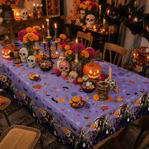 Halloween wegwerp tafelkleed waterdicht oliebestendig pompoen schedel feest tafeldecoratie