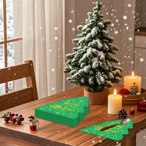 Kerstboom gevormde papieren servetten feestelijke feestbenodigdheden voor tafeldecoratie