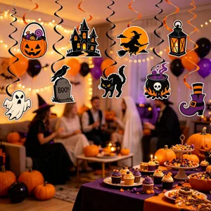 Halloween colgante espirales remolinos decoraciones fantasma de dibujos animados fiesta