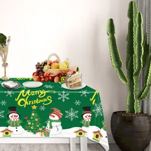 Weihnachts Schneemann gedruckt Einweg PE Tischdecke für festliche Party Tischdekoration