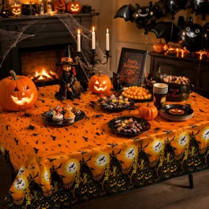 Halloween wegwerp tafelkleed waterdicht pompoen skelet feest tafeldecoratie mooi