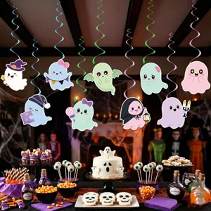 Decoraciones de espirales colgantes de Halloween simpático fantasma fiesta suministros
