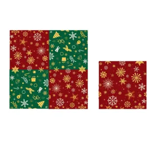 Noël rouge vert flocon de neige motif design fête vaisselle jetable nappe décoration noël