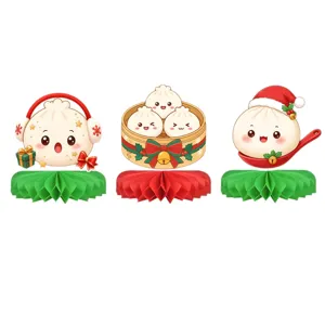 Natale ravioli alveare centro tavola simpatico set decorazione festa baozi 3 pezzi