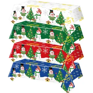 Weihnachten Tischdecke Einweg Plastik Tischabdeckung Party Dekoration Zubehör rot grün weiß