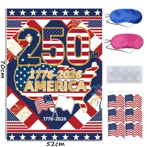 US Unabhängigkeitstag 250. Jubiläum Party Hintergrund Dekoration mit Augenmasken Aufklebern