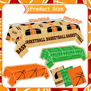 Basketball themed party disposable plastic tablecloth waterproof picnic table cover 274x137cm