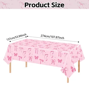 Rosa Schleife Party Tischdecke Größendiagramm 137x274cm Maße für die Dekoration