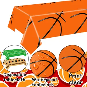 Disposable basketball tablecloth waterproof plastic table cover for sports theme party supplies